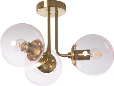 Produktbild von Deckenleuchte Metall und Glas Moonlight Brass 3 Strahler Rosa
