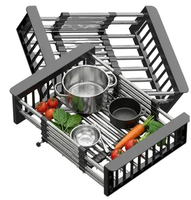 Produktbild von Universell verstellbare Spülbeckenablage, großer Geschirrabtropfer, Küchenorganizer