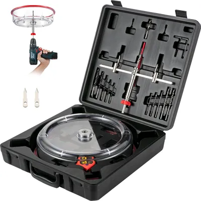 Produktbild von SucceBuy verstellbares Lochsägen-Schneidset, 40–300 mm (1-5/8 Zoll bis 11-13/16 Zoll), inkl. PC-Staubschutz und 2 Zentrierbohrern, ideal für Einbauleuchten und Entlüftungslöcher