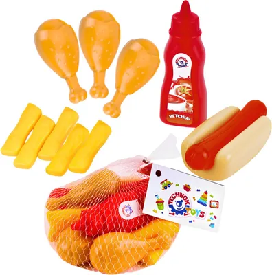 Produktbild von Lebensmittelset Hot Dog Ketchup Pommes Hähnchen Kunststoff 8768