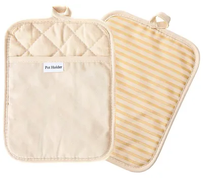 Produktbild von Topflappen 17,8 x 22,9 cm 100% Baumwolle mit Silikon Beige hitzebeständig