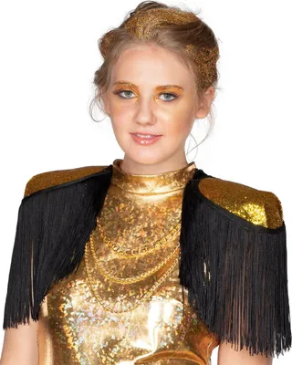 Produktbild von Goldene Schulterklappen mit Fransen