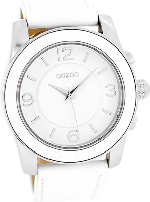 Produktbild von Oozoo Herren Armbanduhr weiß Analog matt Timepieces Lederarmband D2UOC5387A