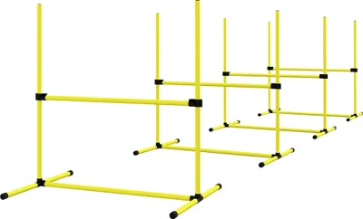 Produktbild von Hunde Agility-Set, Hürden/Slamonstangen/Bodenstangen, Tragetasche, robust, Gelb