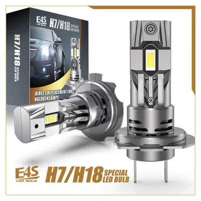 Obrázek produktu pro Sada 2 kusů kompaktních mini LED žárovek E4S, H7, H18, Х7, Х18, 12 V, 50 W, 15 000 lm, pro automobily, motocykly, traktory
