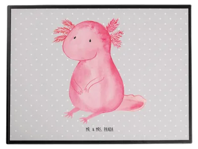 Produktbild von Mr. & Mrs. Panda schreibtischunterlage Axolotl Niedlich - Grau Pastell - Geschenk, schreibtischunterlagen, Freundin, Fröhlich, tischauflagen, Liebe, Schreibunterlage
