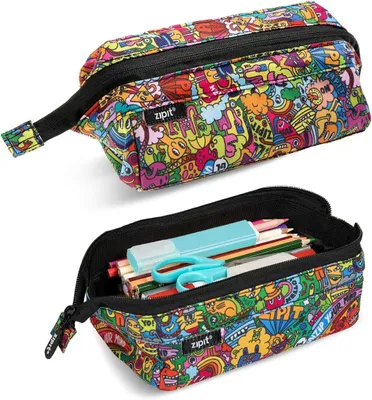 Imagen del producto de Estuche con cremallera para escolares - Bolsa de almacenamiento para niños, niñas y adultos