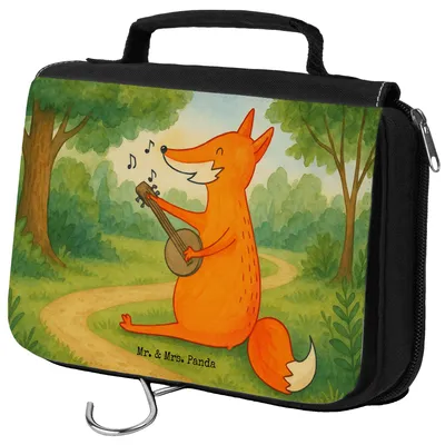 Produktbild von Mr. & Mrs. Panda Waschtasche Fuchs Gitarre Design - Weiß - Geschenk, Kulturbeutel, Sänger, Musik, badtasche, Singen, duschbeutel, Optimistisch, kulturtäschchen