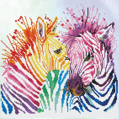 Obrázok produktu pre Brandunit DD8.005 - Dúhové zebry Diamond Dotz: 40x40 cm (DD8.005)