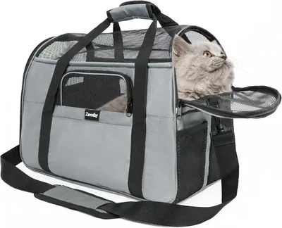 Image de Sac de transport pliable pour chats et chiens, taille moyenne, avec bandoulière, idéal pour les voyages