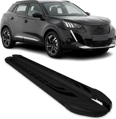 Image de Marchepieds Latéraux pédale pour Peugeot 2008 2020-2024 Aluminium Noir 2Pcs
