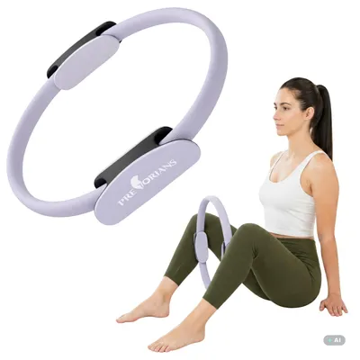 Produktbild von Pilates Ring mit Gummi Rutschfeste Doppelgriff 36 cm Yoga Fitness Ring bauchmuskeltraining levandulová
