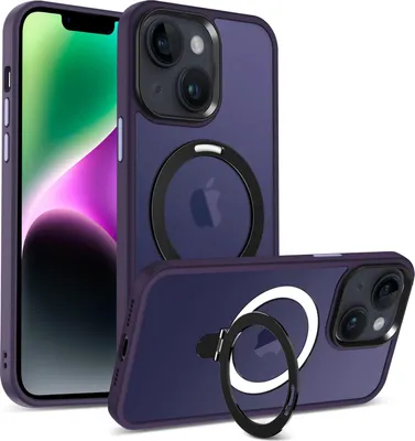 Immagine prodotto di Custodia ibrida per iPhone 15 anello magnetico di copertura per MagSafe