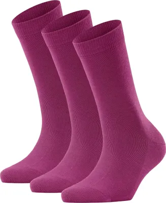 Produktbild von FALKE Damen Socken 3er Pack - Family SO, Kurzsocken, einfarbig Lila 39-42