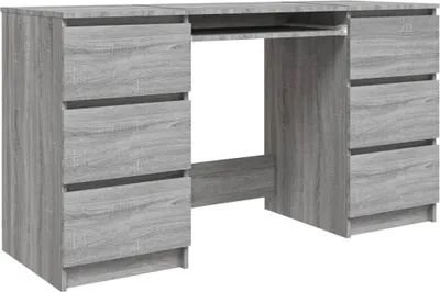 Image de vidaXL Bureau gris Sonoma 140x50x77 cm Bois composite