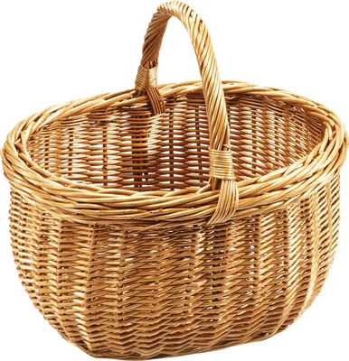 Produktbild von Kobolo Einkaufskorb Weidenkorb hangeflochten aus Weide 43x33x35 cm
