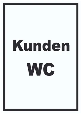Produktbild von Kunden WC Schild mit Text Toilette hochkant A2 (420x594mm)
