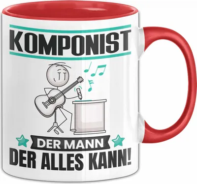 Produktbild von Komponist Tasse Geschenk für Komponist Der Mann Der Alles Kann Geschenkidee zum Geburtstag (Rot)