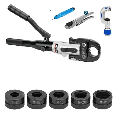Zdjęcie produktu dla Zaciskarka do rur miedzianych, prasa hydrauliczna, wąska rura miedziana Tempo-T, M12 15 18 22 28mm