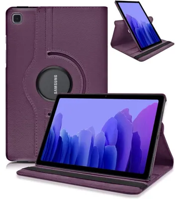 Zdjęcie produktu dla Etui do tabletu Samsung Galaxy Tab A7 10.4 cala (2020) (SM-T500/T505) z obrotową konstrukcją 360°, funkcją podparcia, wykonane z materiału przypominającego skórę, fioletowe
