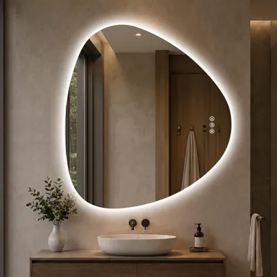 Immagine prodotto di S'AFIELINA Specchio Bagno LED 80 x 90 cm, Retroilluminato, Senza Cornice, 3 colori di luce, luminosità regolabile, antiappannamento e memoria