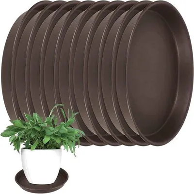 Image de 10 pièces de bacs à plantes - Ø30 cm - Dessous de pot durables - Convient pour l'intérieur et l'extérieur