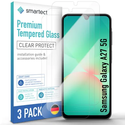 Produktbild von 3x Schutzglas Panzerfolie Klar für Samsung Galaxy A27 5G Displayschutz Hartglas
