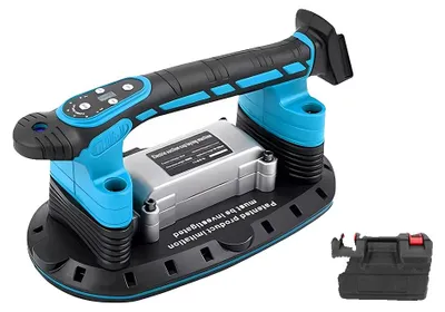Image de Machine de pose de carrelage, fréquence de vibration de 3000 à 12000 tr/min, 9 vitesses réglables, diamètre des ventouses : 28,3 cm x 15,3 cm, dimensions des carreaux applicables : 30-240 cm, conception portable