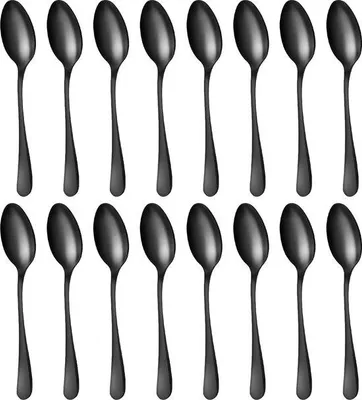 Productafbeelding van Esslepels, 16 stuks - 20,5 cm, roestvrij staal, mat zwart
