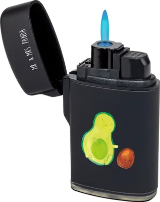 Produktbild von Mr. & Mrs. Panda Feuerzeug Avocado Kern rollt - Schwarz - Geschenk, sturmfeuerzeuge, Feuerzeuge, Baby, gas anzünder, glücklich, Zünder, Zur Geburt, Geburtstag