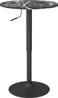 Produktbild von HOMCOM Bartisch Runder Esstisch für 2 Personen, Schwarz, Ø60 x 68-93,5 cm