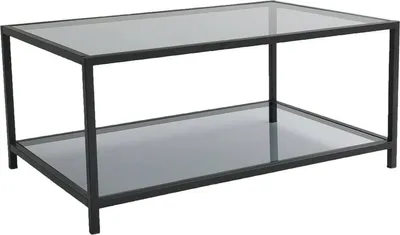 Produktbild von Dmora Couchtisch Diphda 90x60x40h cm Schwarz mit Ablage