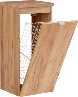 Image de Armoire suspendue universelle Meuble de salle de bain avec un panier à linge Étagère de panier à linge
