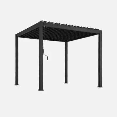 Immagine prodotto di Pergola bioclimatica 3x3m in alluminio con lamelle orientabili, Antracite