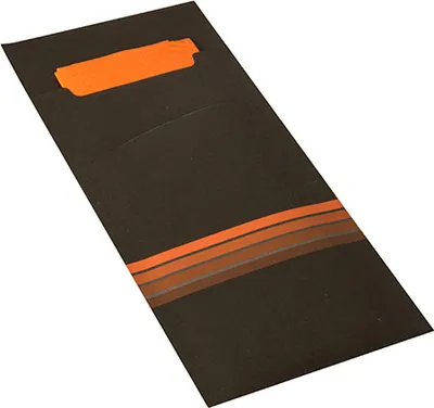 Zdjęcie produktu dla Papstar Bestecktaschen schwarz/orange 200x85 mm 520 Stück