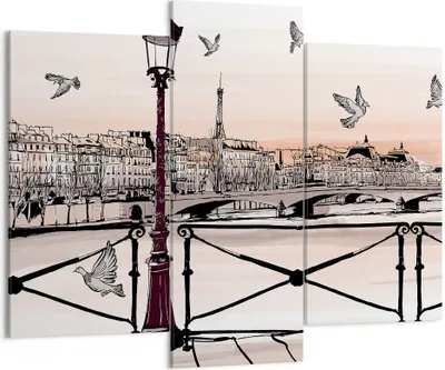 Produktbild von Bild auf Leinwand - Leinwandbild - frankreich Taube Grafiken Illustration - 130x100cm - Wand Bild - Wanddeko - Leinwanddruck - Bilder - Kunstdruck - Leinwand bilder - Wandkunst - CB130x100-3176