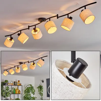 Produktbild von Schiavonea moderne Deckenlampe aus Metall/Stoff in Schwarz/Beige