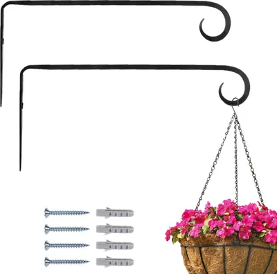 Obrázok produktu pre 2er Set Wandhaken fuer Blumenampel Laternenhaken Mapoy