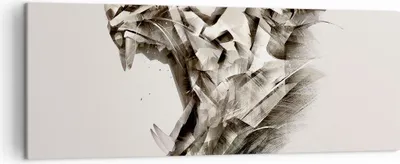 Produktbild von Bild auf Leinwand - Leinwandbild - tiger tier - 140x50cm - Wand Bild - Wanddeko - Wandbilder - Leinwanddruck - Bilder - Kunstdruck - Wanddekoration - Leinwand bilder - Wandkunst - AB140x50-4113