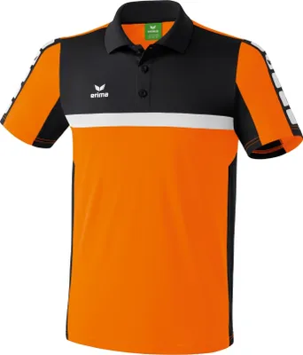 Produktbild von Erima Damen 5-Cubes Poloshirt orange/schwarz/weiß 44