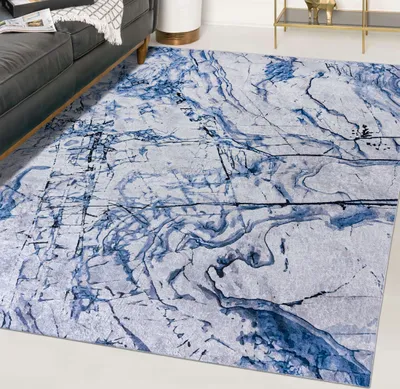 Produktbild von Mazovia Koberec Abstraktní, Glamour, Mramor - Obývací Pokoj, Ložnice, Jídelna, Kancelář - Nízký Fleece - Obdélník - 80x150 cm