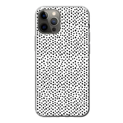 Produktbild von MuchoWow® Handyhülle Schutzhülle Hülle für iPhone 12 Pro Polka dots - Schwarz - Weiß Silikon Softcase Handy Hülle - Abdeckung