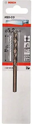 Zdjęcie produktu dla Wiertło do metalu HSS-Co, DIN 338, 5,2 x 52 x 86 mm, opakowanie 1 szt