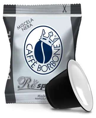 Obrázek produktu pro Caffè Borbone Black Blend, Kávová kapsle, Káva, Nespresso, 1 hrnků, 5 g, 50 kusů