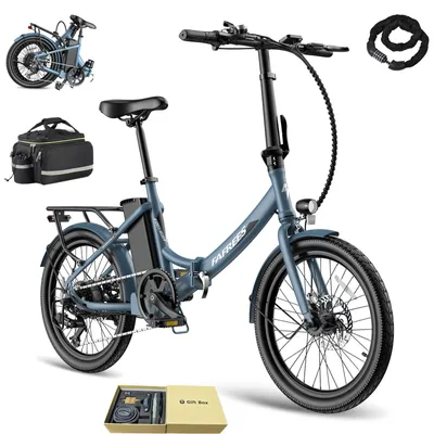 Produktbild von E-Bike 155-195 cm 20" 250 W bis 110-130 km IPX5 7-Gang – StVZO-konform mit legaler Schiebehilfe (6 km/h) – Blau