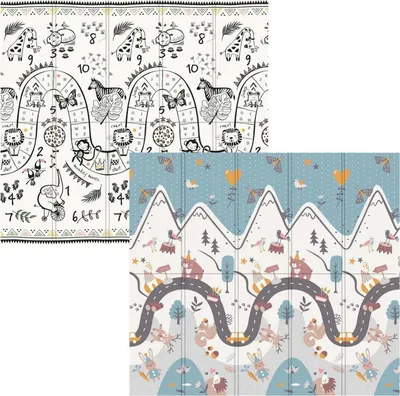 Produktbild von Nukido NK-340 Faltbare Schaumstoffmatte 200 × 180 × 1 cm, Bergmotiv