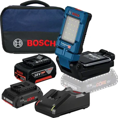 Produktbild von Bosch Akku-Leuchte GLI 18V-800 / 1x 4,0 Ah ProCORE + 1x 4,0 Ah + GAL 18V-40