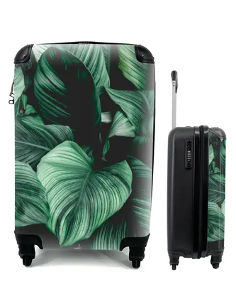 Produktbild von MuchoWow® Koffer Handgepäck Trolley Rollkoffer Kleine Reisekoffer mit 4 Rollen - Dschungel - Blätter - Tropisch - Pflanzen - Natur - Cabin Size < 55x40x23 cm & 55x40x20 cm - Fotokoffer - Kabinenkoffer - Boardgepäck - Reise-Box - Reisekoffer - Reisegepäck - Koffer mit Bild - Trolley für Kinder