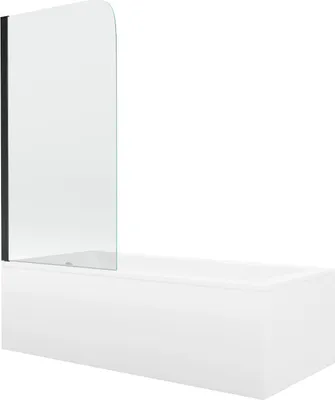 Image de Baignoire CUBIK 170x70cm avec écran 70cm Transparent NOIR
