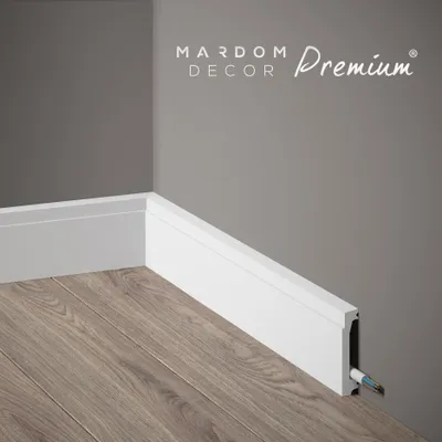 Produktbild von Mardom Sockelleiste MD027P Polyforce 13 x 60 x 2000 mm Weiß Premium beschichtet